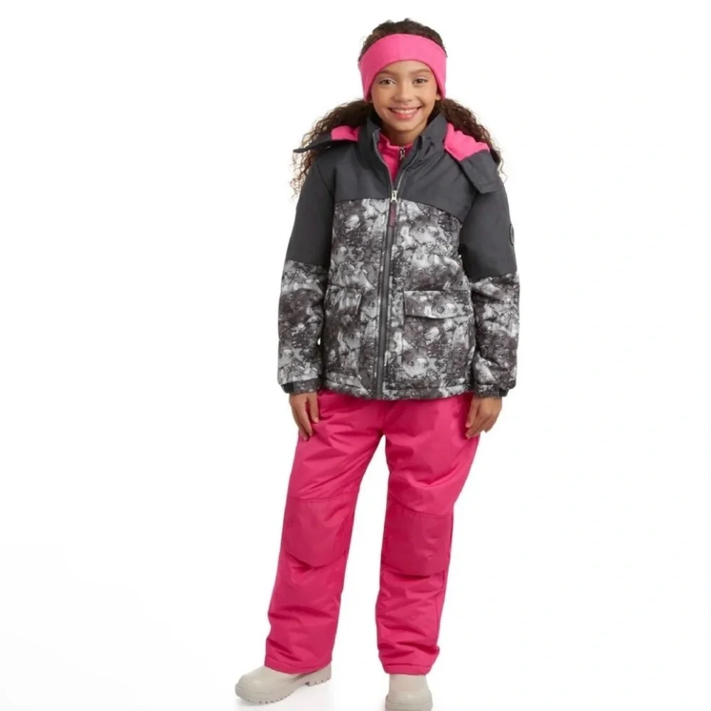 Pink Platinum Girls Snowsuit 2PcsWaterproofWinter Jacket&Ski Pants Size14/16 NWT